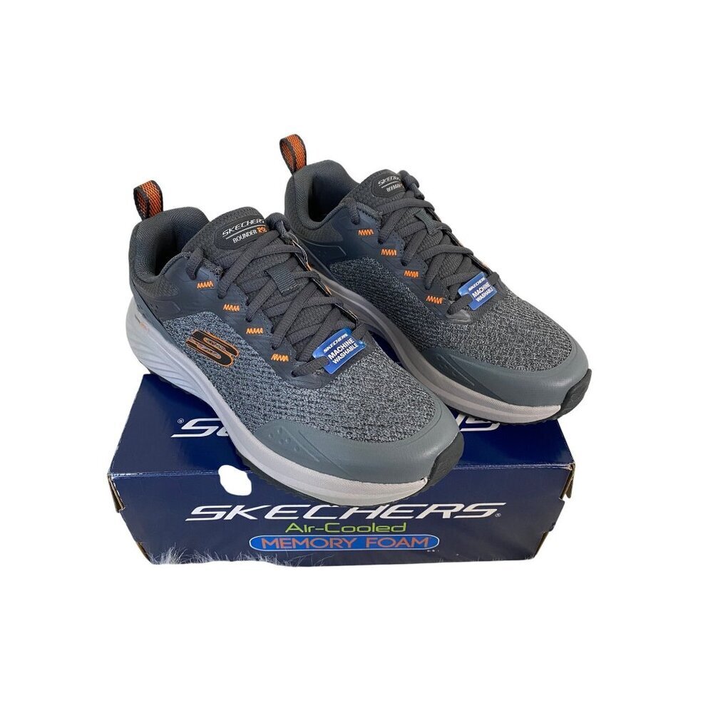 Skechers Men's Bounder RSE Hazlet Sneaker Size 8 Gray/Orange Athletic Outdoors